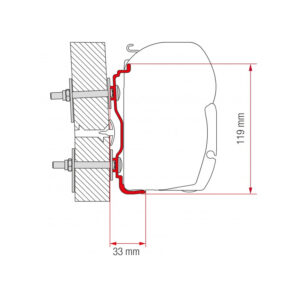 ADAPTER F45/F70 HYMER >2016 300 CM.