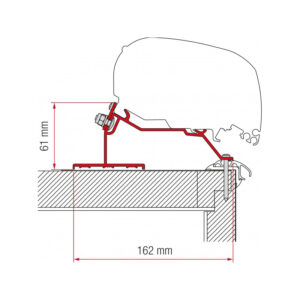 ADAPTER F80/F65 CARAVAN ROOF 400 CM. (DETHLS/FENDT/LMC/TRIG)