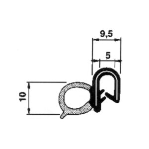 GUARNIZIONE PORTE ANIMA ACCIAIO NERA CF.MT.25