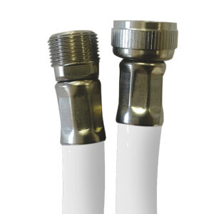 FLESSIBILE RICAMBIO IN PVC BIANCO 150CM. 1/2" F x 15/1" M