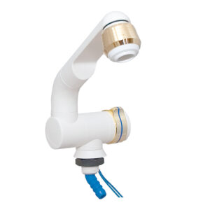 RUBINETTO BIANCO/ORO CON MICROINTERRUTTORE DIAM.23MM