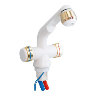 RUBINETTO BIANCO/ORO CON MICROINTER./ROMPIGETTO DIAM.34MM.
