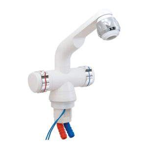 RUBINETTO BIANCO/ARGENTO CON MICROINT./ROMPIGETTO DIAM.34MM.