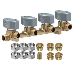 CENTRALINA GAS 4 VIE DIAM.8MM. MANOPOLE GRIGIE