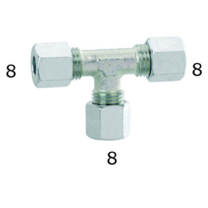 RACCORDO GAS IN ACCIAIO A T DIAM.8MM. CF.PZ.5