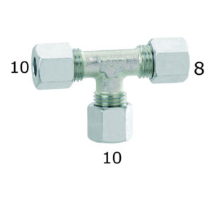 RACCORDO A T RIDUZIONE MM.10X10X8 CF.PZ.5