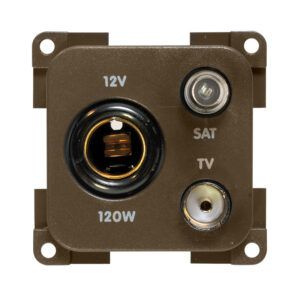 PRESA MP12TVS 12V STANDARD+TV+SAT MARRONE
