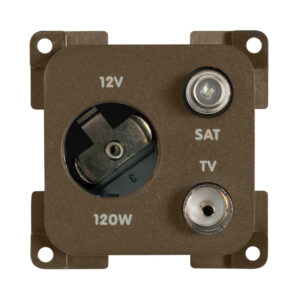 PRESA MP12ATVS 12V AUTO+TV+SAT MARRONE