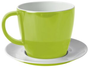 Tazza con piattino verde