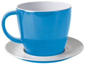 Tazza con piattino blu