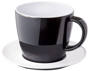 Tazza con piattino nero