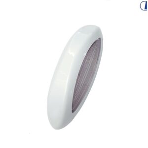 OUTLINE MARKER ROSSO/TRASPARENTE A LED 12V, CORPO BIANCO CON ANELLO cod. 025 OLM-BAY