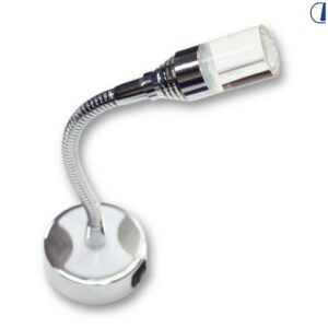 SPOT LED 12VDC 1W,LUCE 4000K+BLU, CROMATO,INTERRUTTORE TRE VIE,PORTA USB