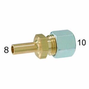 RACCORDO DIRITTO PER TUBO DIAM.10MM. PER VALVOLA cod. 80098