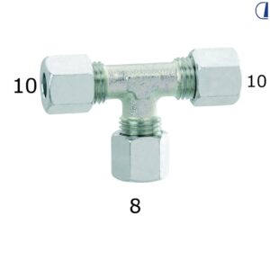 RACCORDO A T RIDUZIONE 10X8X10 MM COD. 015 T10/8